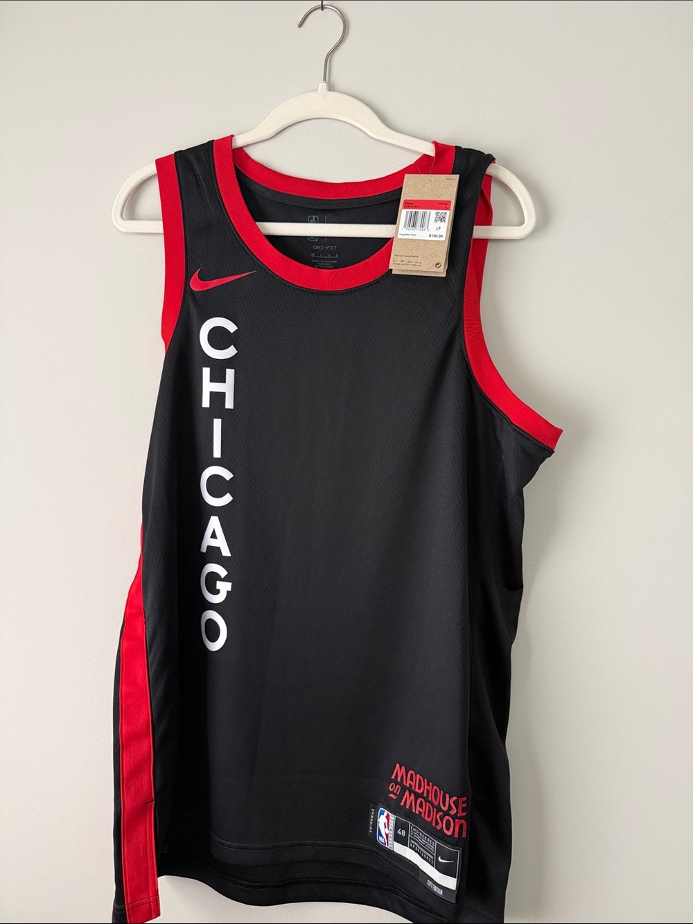 NBA Chicago Black and Red Men's Basketball Jersey